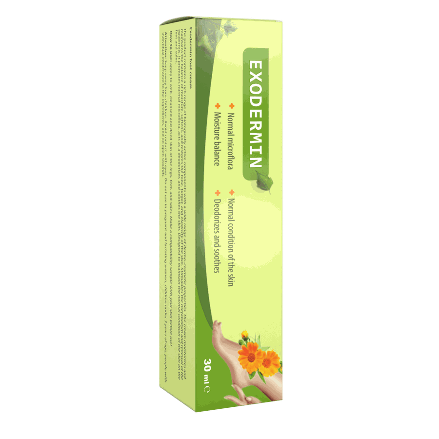 Tubo y caja verde de la crema Exodermin