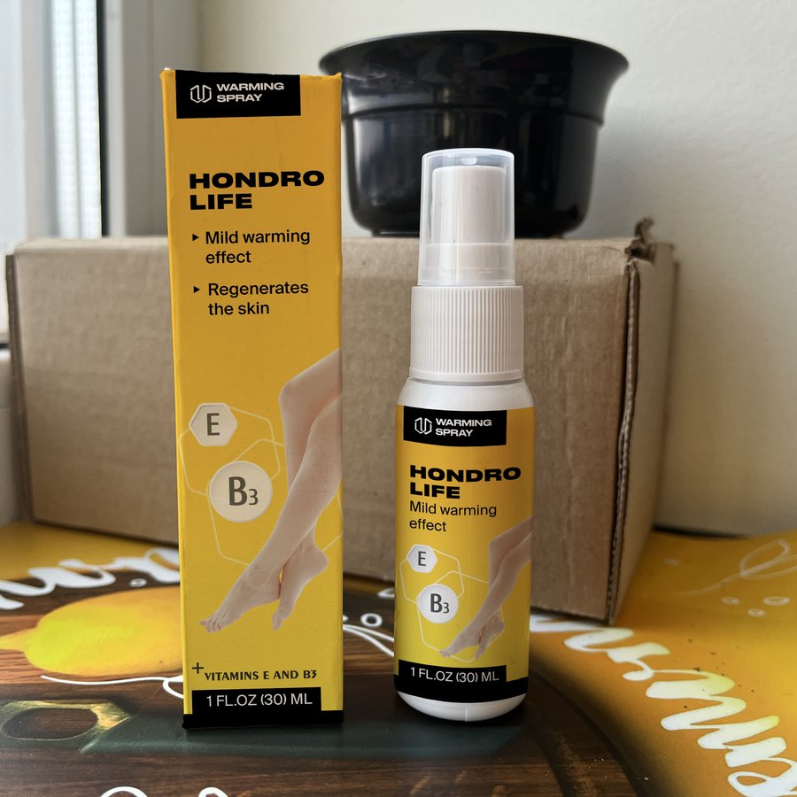 Espray Hondrolife con su caja amarilla