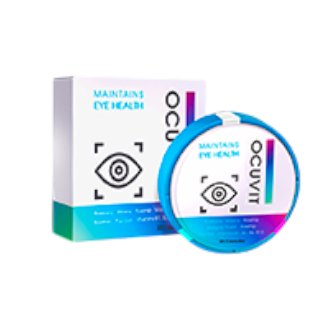 Caja y envase redondo azul de Ocuvit
