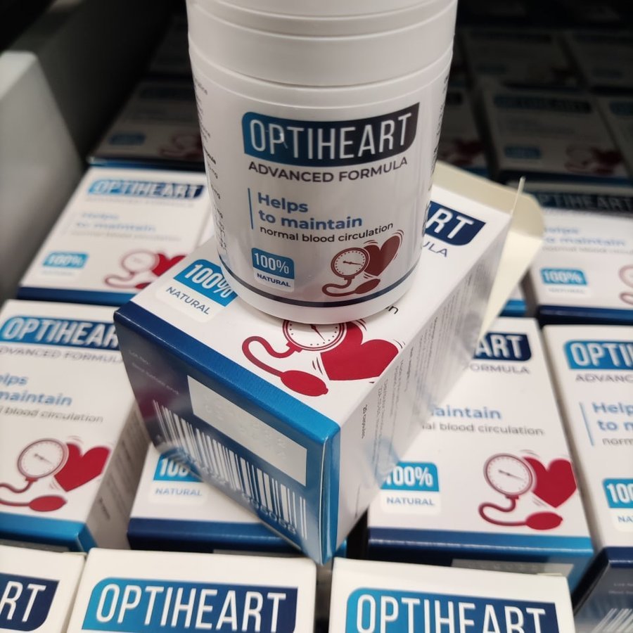 Frasco y caja de Optiheart