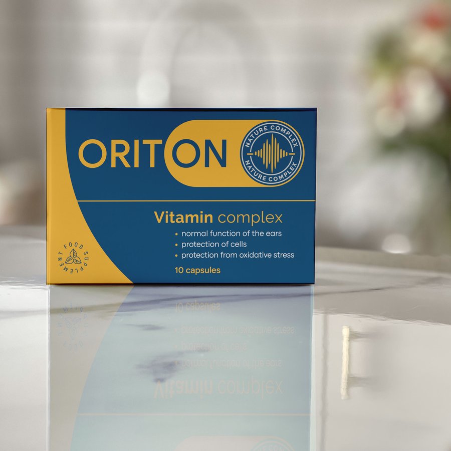 Caja azul y amarilla de Oriton